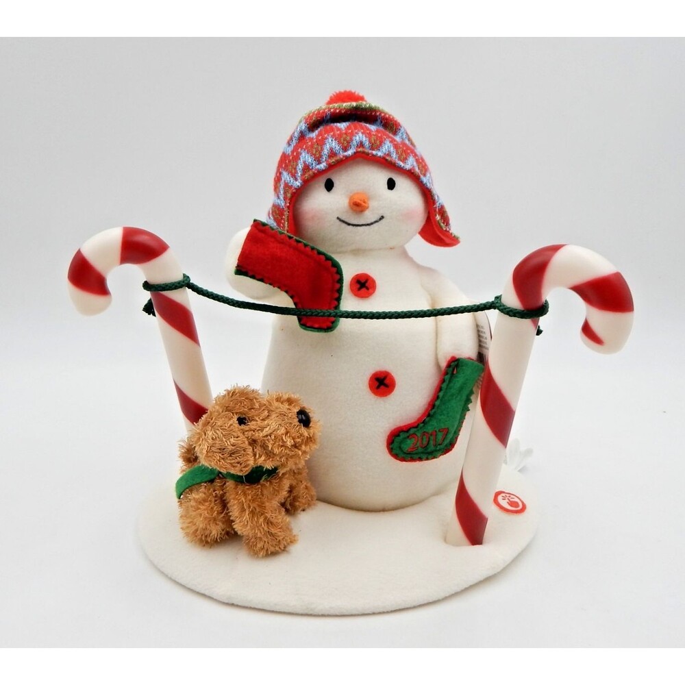 Hallmark 2017 Jingle Pals Stockings Hung With Care Plush Animated Snowman w Tags